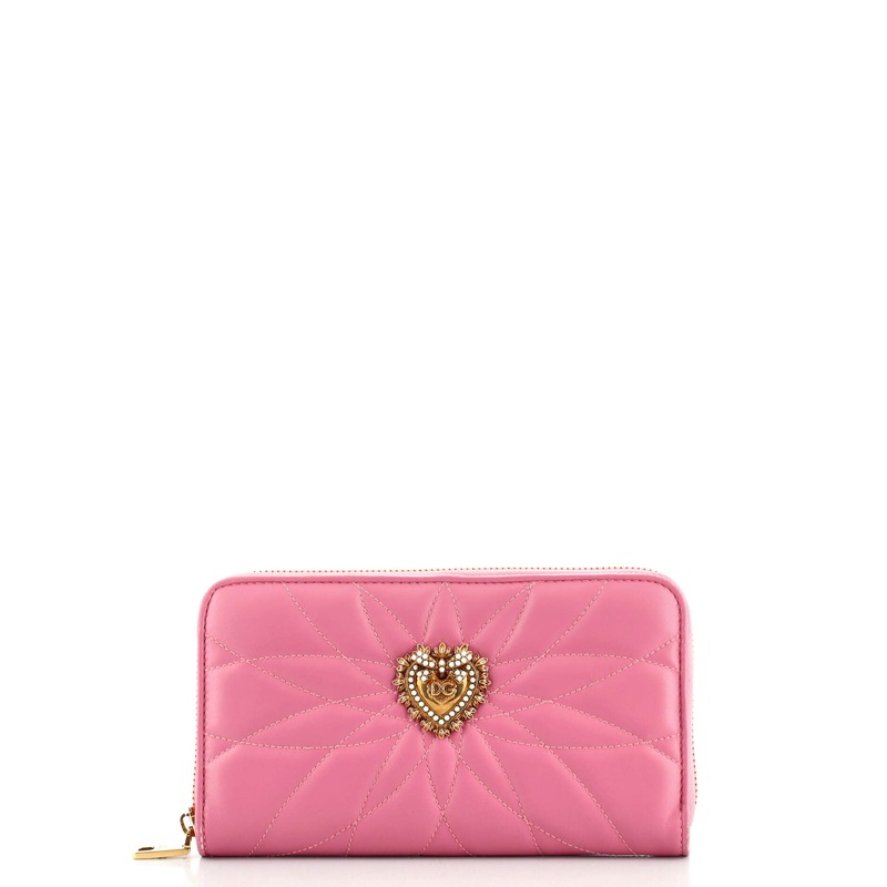 Devotion Zip Around Wallet Quilted Leather