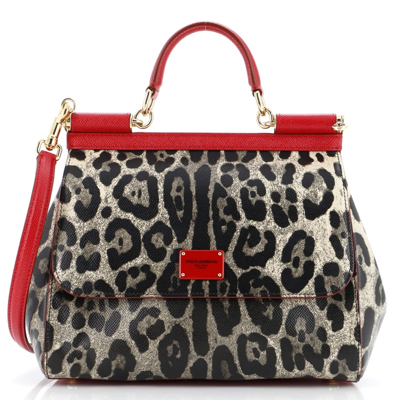 Miss Sicily Bag Leopard Print Leather Medium S744816833272