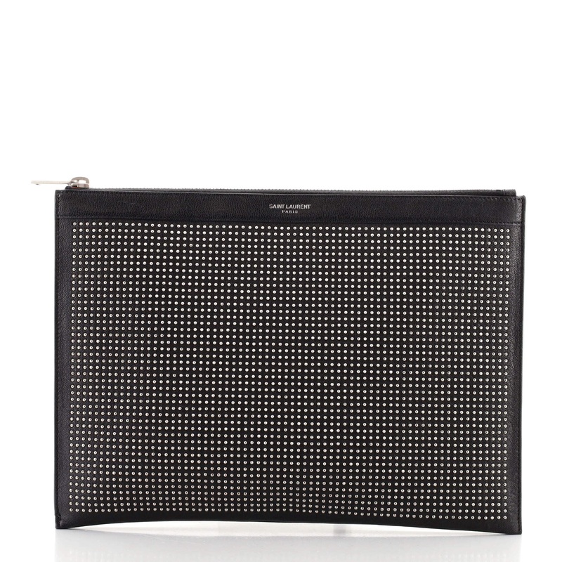 Zip Pouch Studded Leather Medium S744816592988