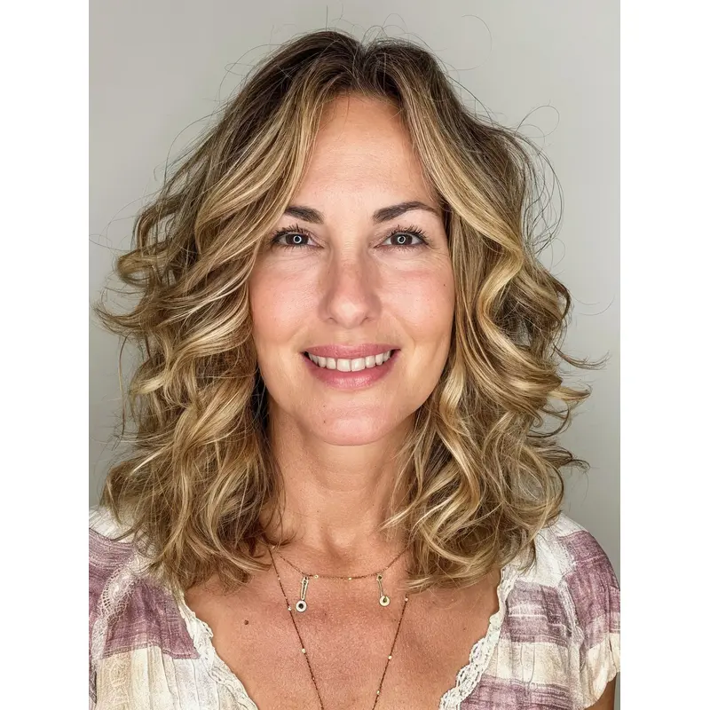 Curly Medium Wig 14" Lace Front Remy Human Hair Without Bangs Shoulder Length Blonde Wigs