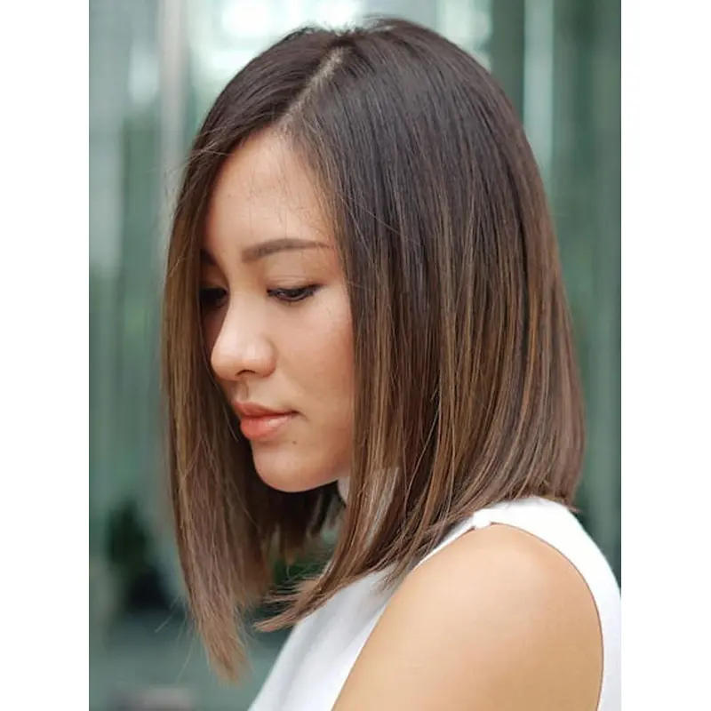 Medium Hair Wigs For Women Bobs 12" Brown Monofilament Wigs