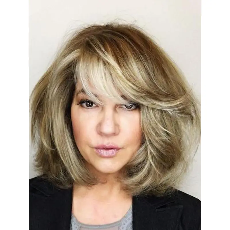 Bob Wigs For Women 12" Synthetic Monofilament Ombre/2 Tone Shoulder Length Straight Wigs