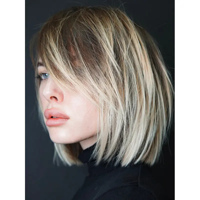 Bob Wigs For Women 12" Synthetic Monofilament Ombre/2 Tone Shoulder Length Straight Wigs
