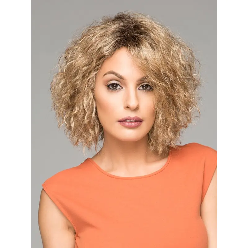Designed Blonde 10" Curly Without Bangs Synthetic Wigs