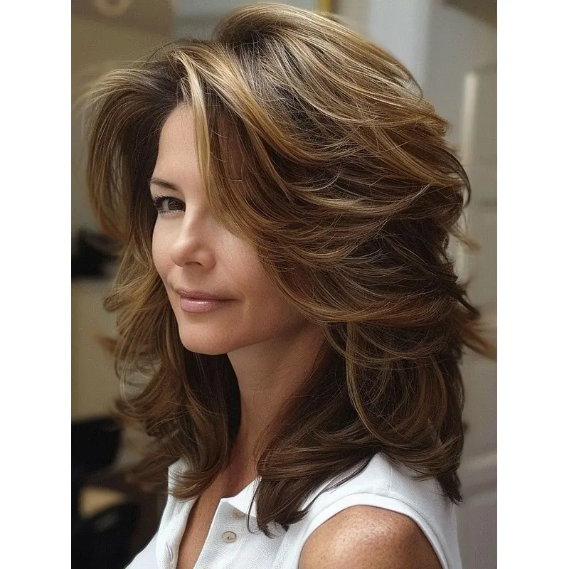 Real Look Wigs Monofilament Ombre/2 Tone Layered 14" Shoulder Length Wigs