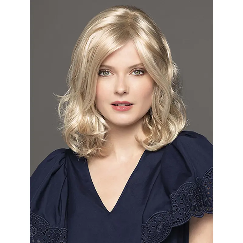 Curly 14" Platinum Blonde Shoulder Length Synthetic Without Bangs The Best Monofilament Wigs