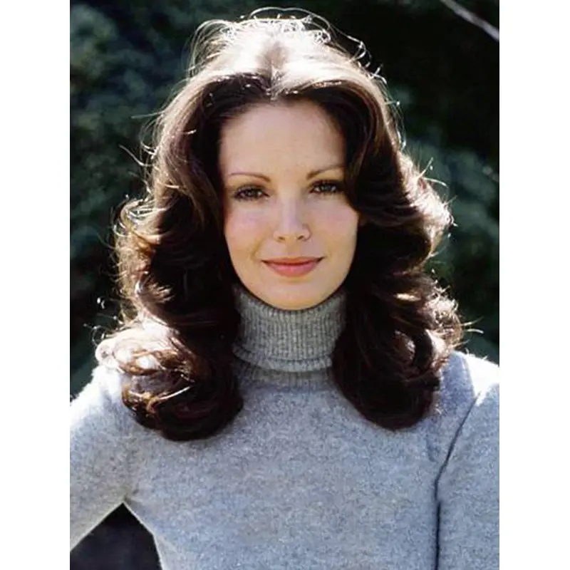 Curly Brown Shoulder Length Remy Human Hair Full Lace Without Bangs Jaclyn Smith Wigs