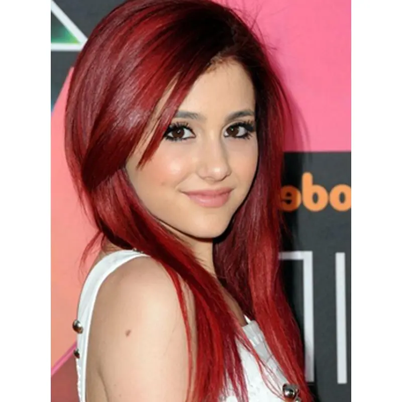 Polished Fashion Colourful Red Medium Straight Lace Front Wig 100% Real Human Hair 18 Inches