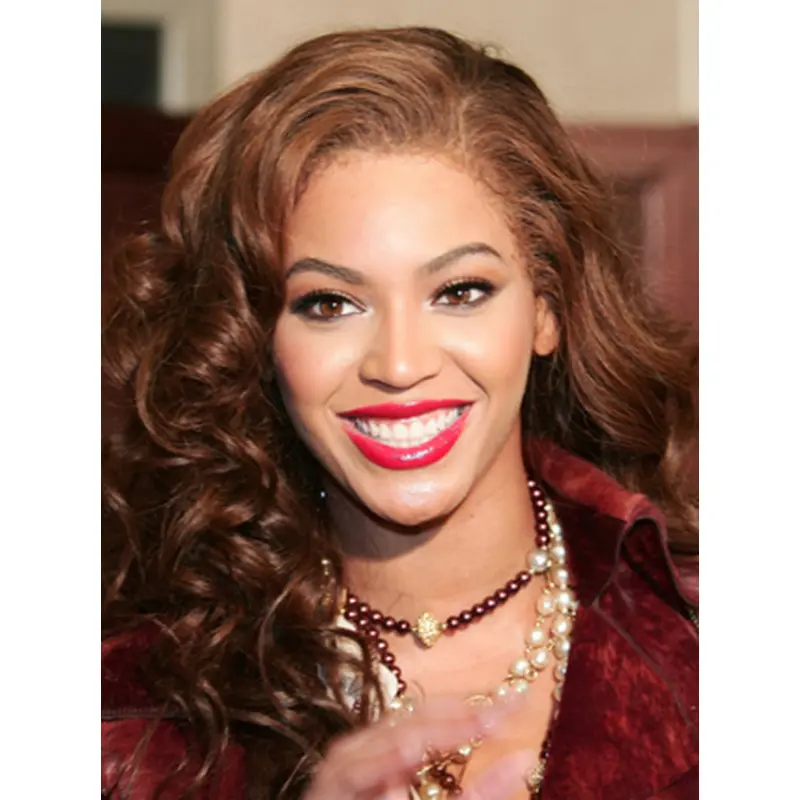 Beyonce Knowles Classic and Glamorous Human Hair Long Bouncy Spiral-curly Lace Front Wig about 16 Inches