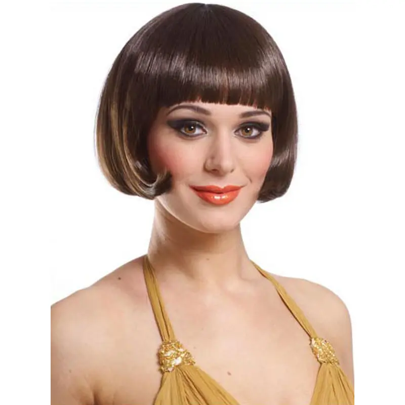 Fashionable Brown Straight Short Bob Wigs