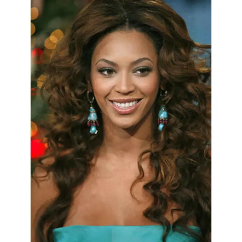 Beyonce Knowles Knock-out 100% Human Hair Long Wavy Full Lace Human Hair Wig about 22 Inches