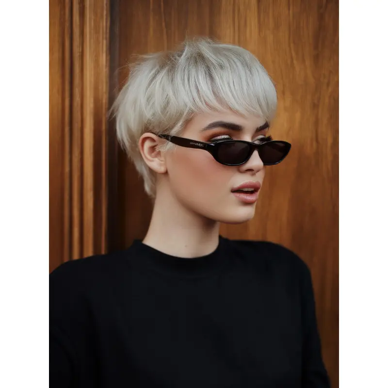 Ladies Wigs Short Styles 6" Boycuts Platinum Blonde Lace Front Remy Human Hair Straight Wigs
