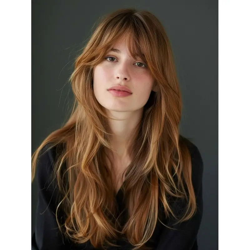Wavy Monofilament Copper 18" Wigs For Women Long