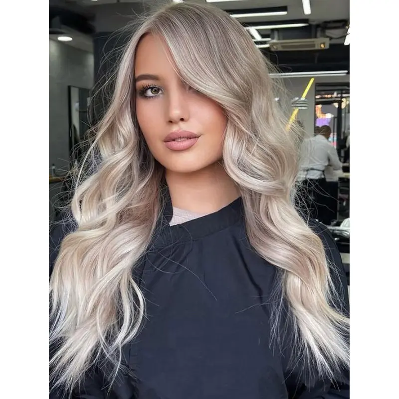 Long Hair Wigs For Women Blonde Without Bangs Wigs Synthetic Lace Front Wigs