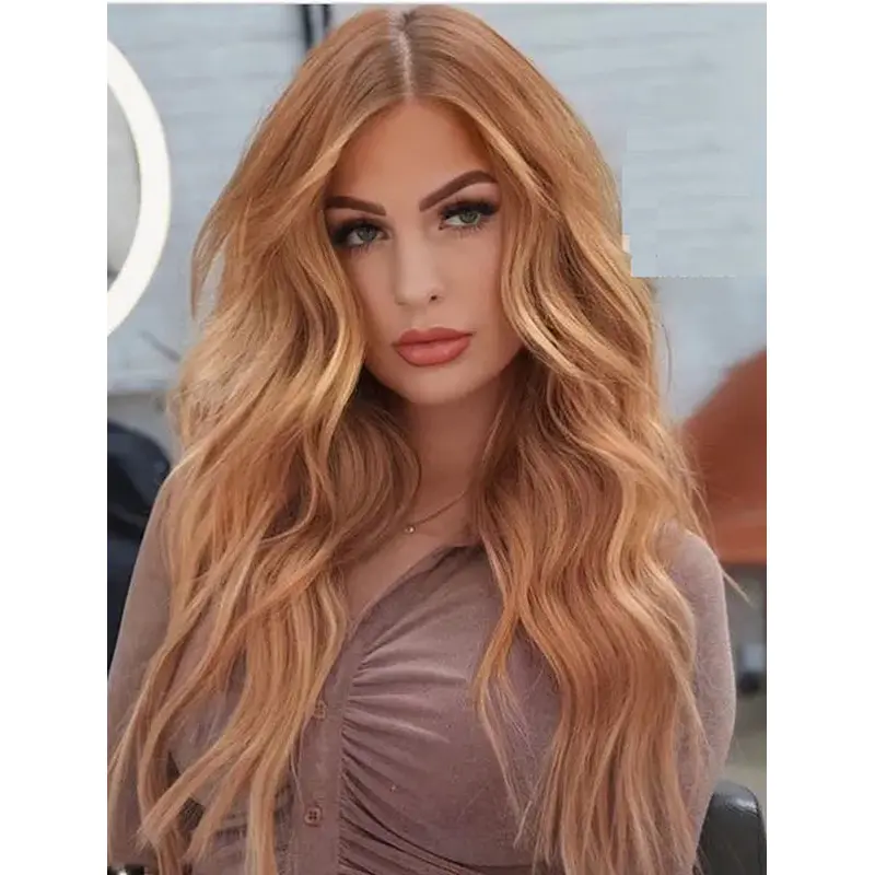 Long Hair Wigs For Women Wavy Lace Without Bangs Synthetic Blonde Wig Long Layered Wigs