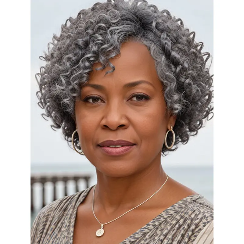 Synthetic Heat Resistant Wigs Short Curly Afro African American Wigs For Black Women Wigs