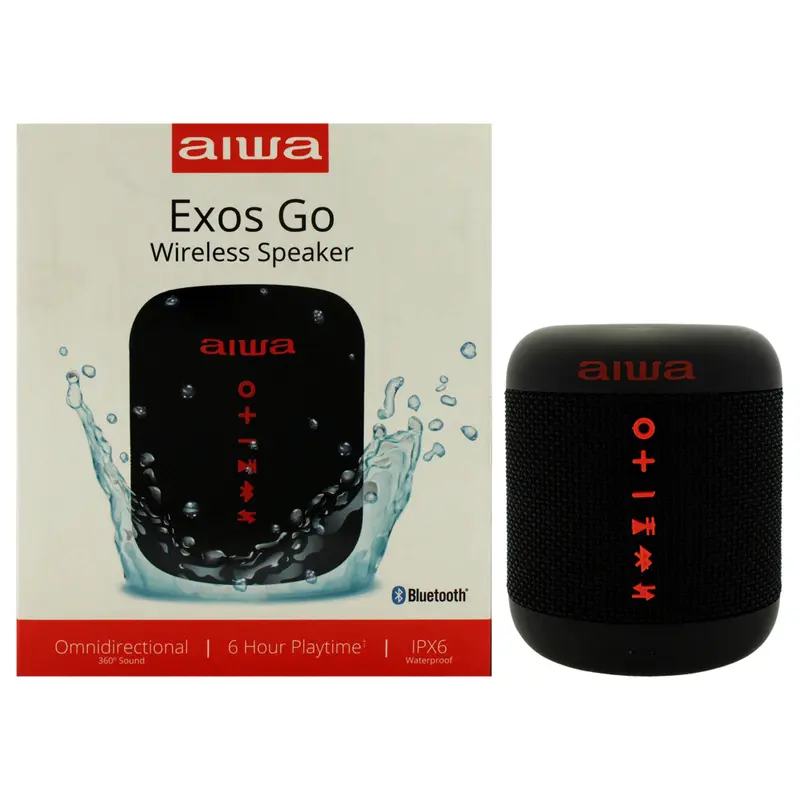 Aiwa Aiwa Audio Exos Go Wireless Speaker  Waterproof IPX6  - Black by Aiwa for Unisex - 1 Pc Speakers