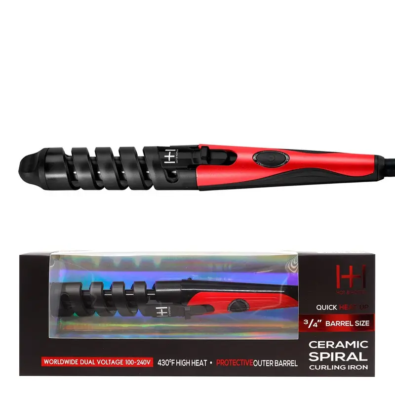 Hot & Hotter Ceramic Spiral Curling Iron 3/4" #5985