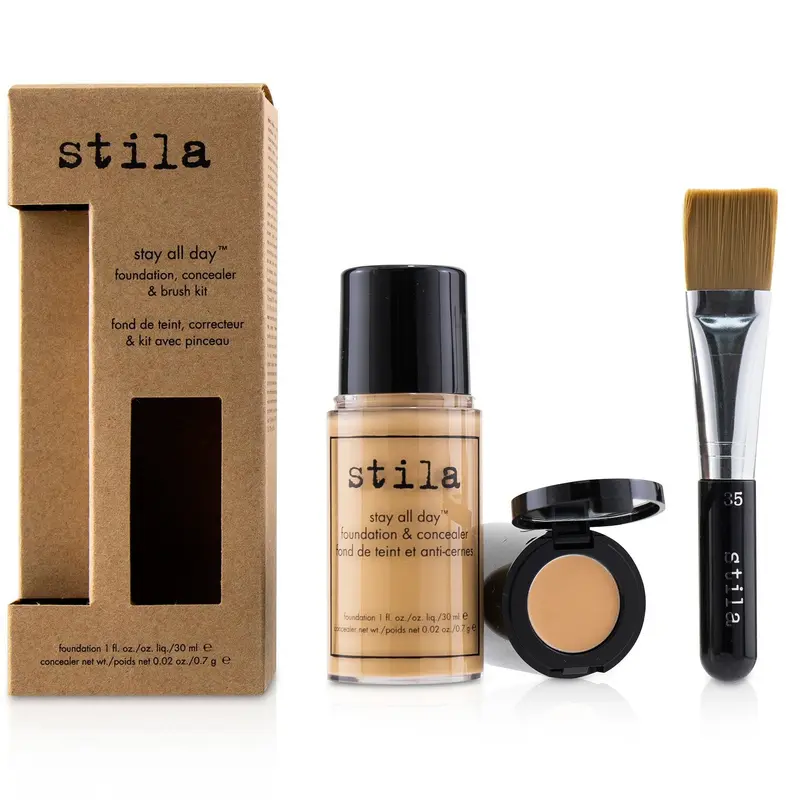Stila Stay All Day Foundation, Concealer & Brush Kit - # 6 Tone  2pcs