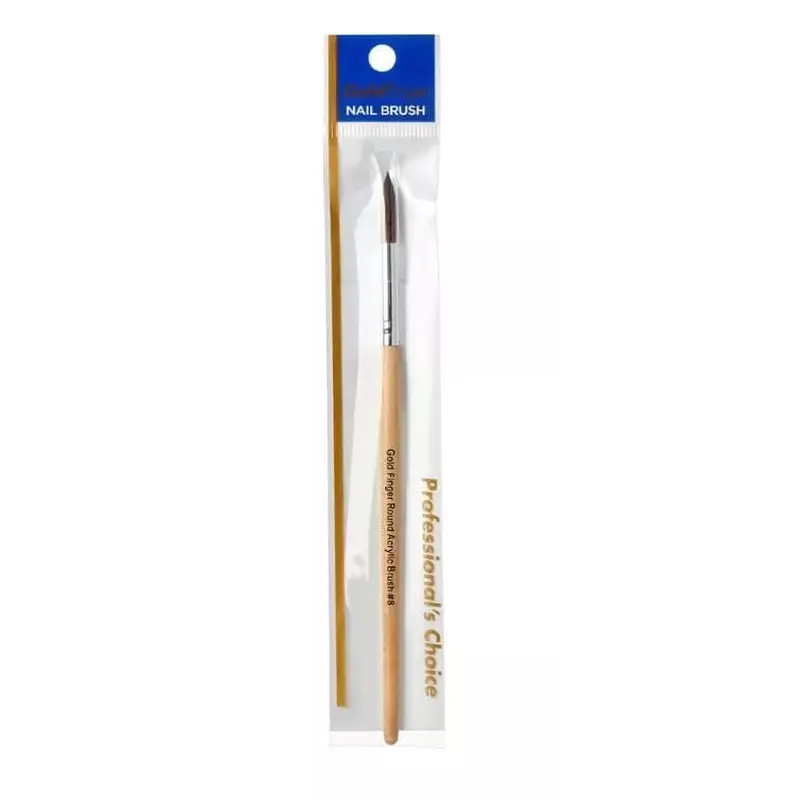 Goldfinger Round Acrylic Nail Brush #8 GB01