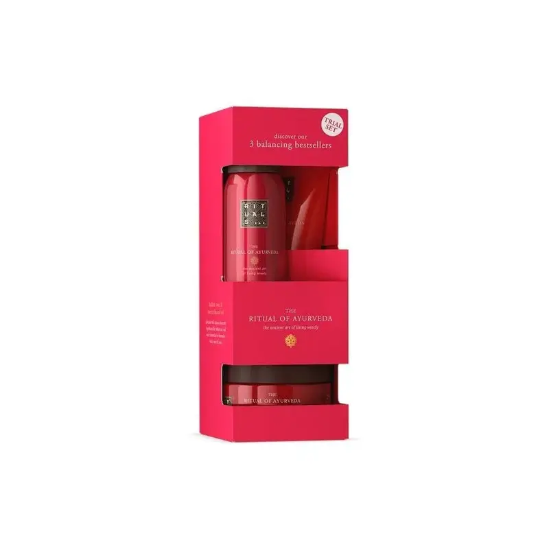 RITUALS AYURVEDA SET: BODY SCRUB 125G+ BODY CREAM 70ML  + FOAMING SHOWER GEL 50ML