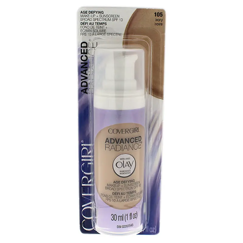 CoverGirl Advanced Radiance Age-Defying SPF 10 Foundation - # 105 Ivory by CoverGirl for Women - 1 oz Foundation