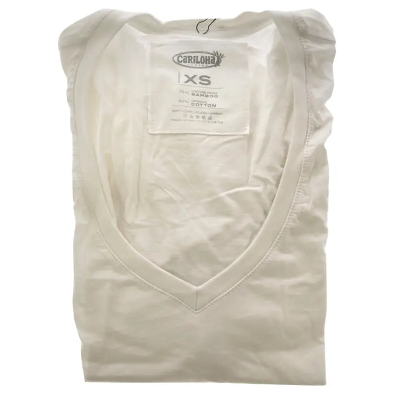 Cariloha Bamboo V-Neck Tee - White by Cariloha for Women - 1 Pc T-Shirt (XS)
