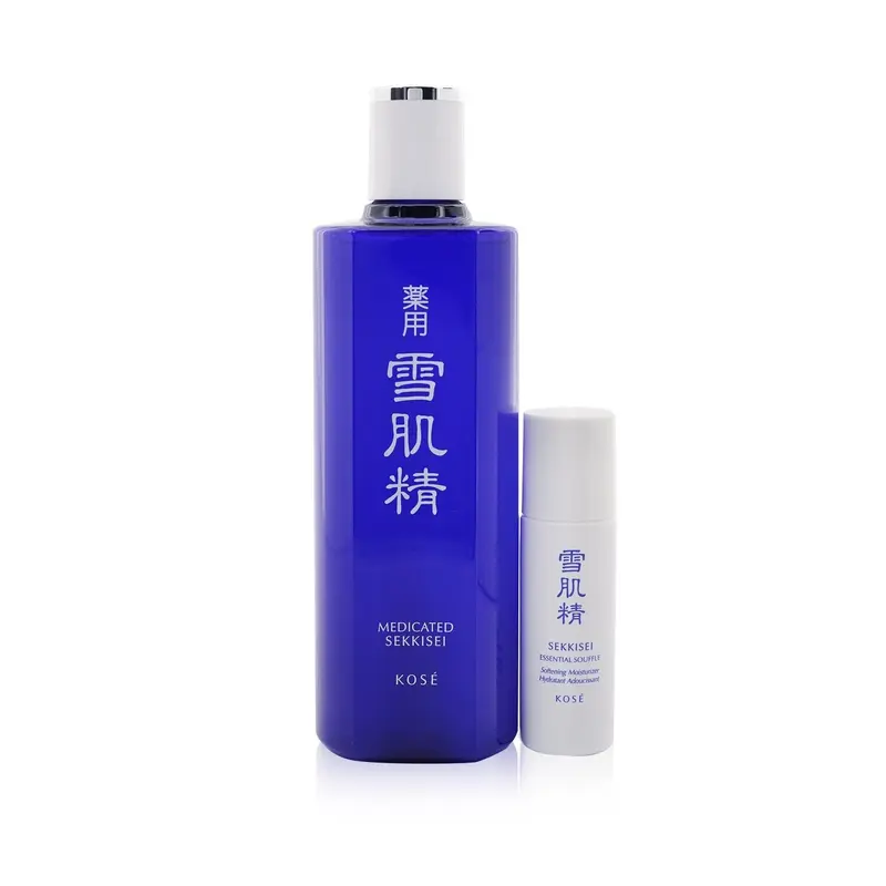 Kose Medicated Sekkisei Set: Medicated Sekkisei - 360ml/12oz + Sekkisei Essential Souffle - 35ml/1.17oz  2pcs