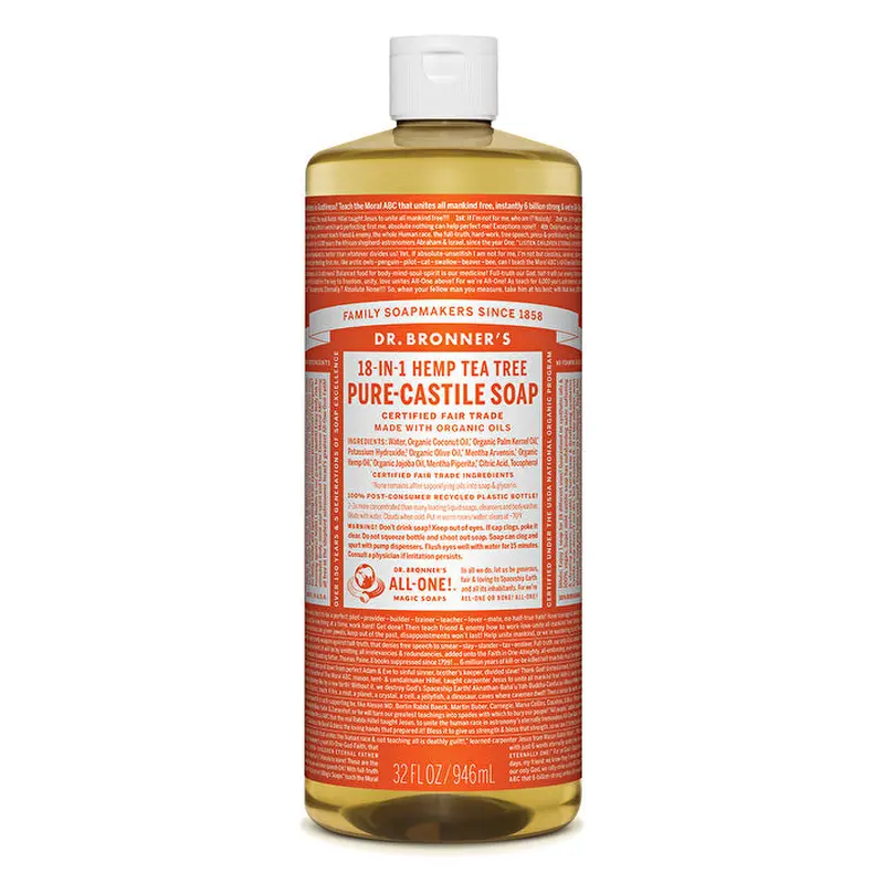 Dr. Bronner's Pure-Castile Soap Liquid (Hemp 18-in-1) Tea Tree 946ml