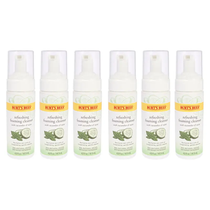 Burts Bees Refreshing Foaming Cleanser - Cucumber-Mint by Burts Bees for Unisex - 4.8 oz Cleanser - Pack of 6