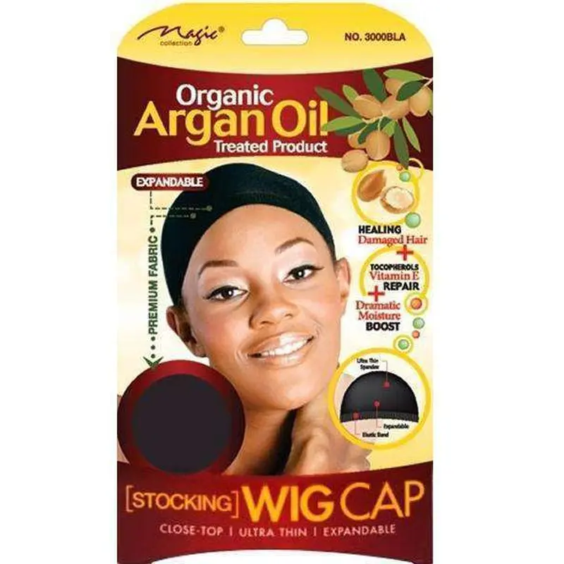Magic Collection Organic Argan Oil Stocking Wig Cap 2pcs Black - Dollar Deals