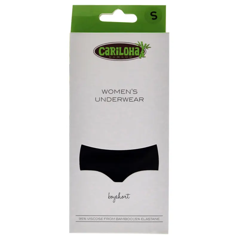 Cariloha Bamboo Boyshort Briefs - Black by Cariloha for Women - 1 Pc Underwear (S)