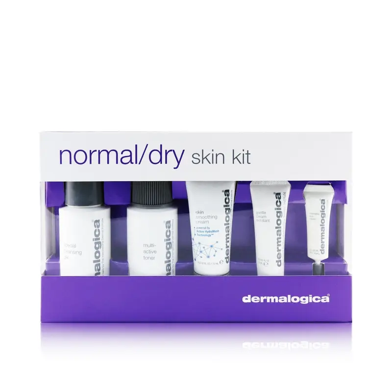 Dermalogica Normal/ Dry Skin Kit: Cleanser + Toner + Smoothing Cream + Exfoliant + Eye Reapir  5pcs