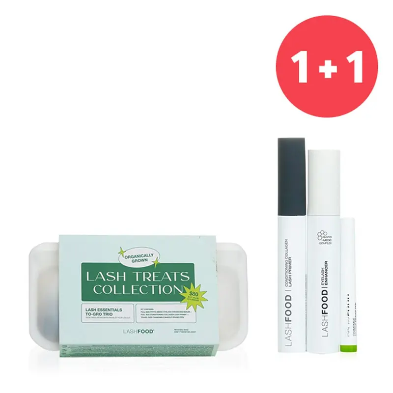 LashFood 1+1 SetLash Essentials To Gro Trio: Eyelash Enhancer 3ml+ Lash Primer 8ml+ Chamomile Makeup Eraser Pen 0.5ml     3pcs