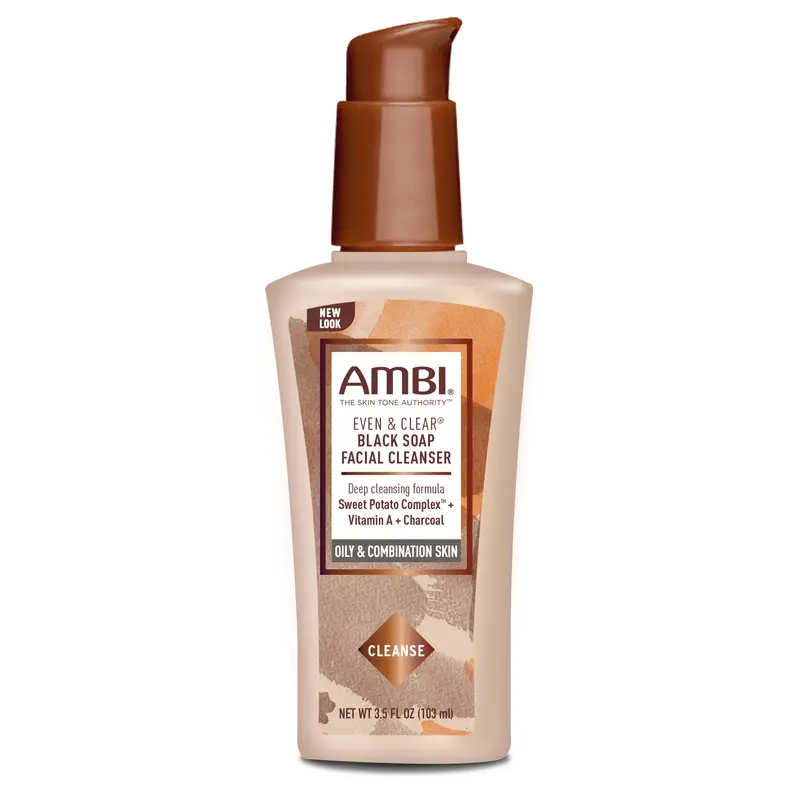 AMBI Even & Clear Purifying Charcoal Black Soap Facial Deep Cleanser - 3.5 fl oz