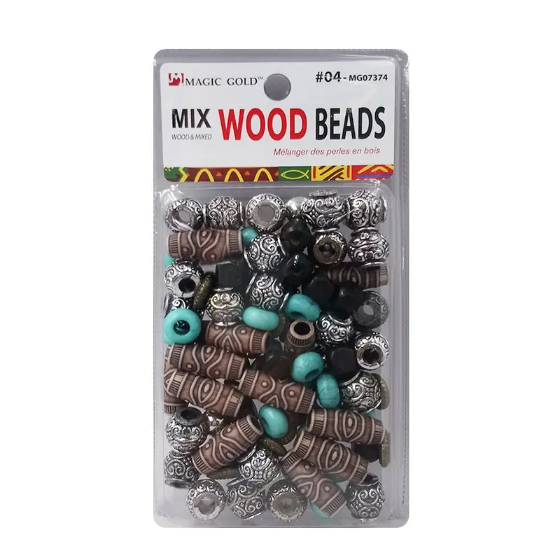 Magic Gold Mix Wood Beads - Assorted #4  #MG07374