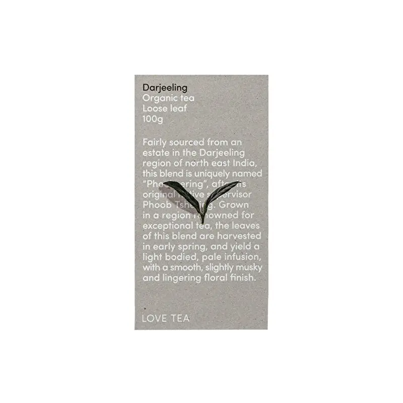 Love Tea Organic Darjeeling Tea Loose Leaf 100g