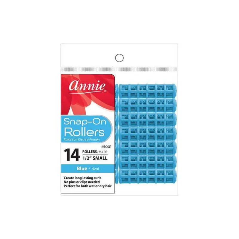 Annie #1001 Snap-on Rollers Blue 1/2" Small 14 ct