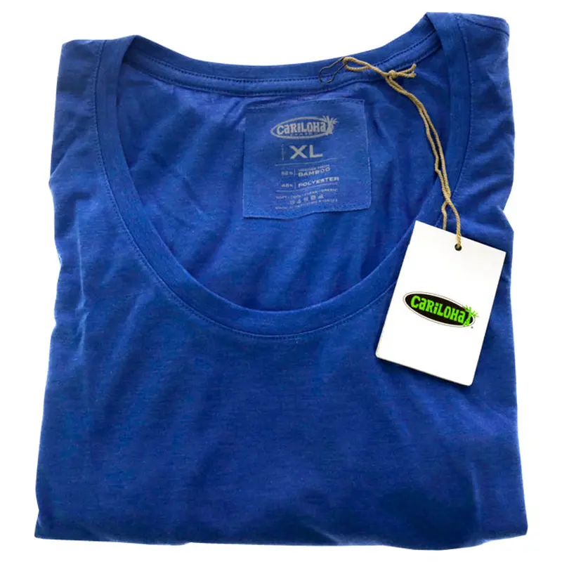 Cariloha Bamboo Scoop Tee - Reaf Blue Heather by Cariloha for Women - 1 Pc T-Shirt (XL)