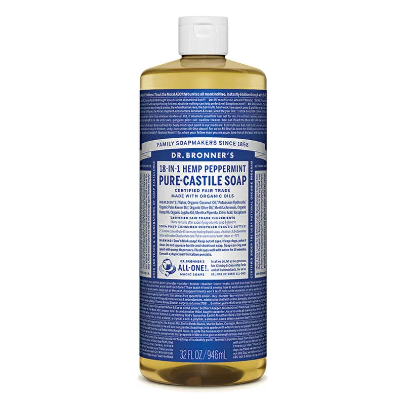 Dr. Bronner's Pure-Castile Soap Liquid (Hemp 18-in-1) Peppermint 946ml