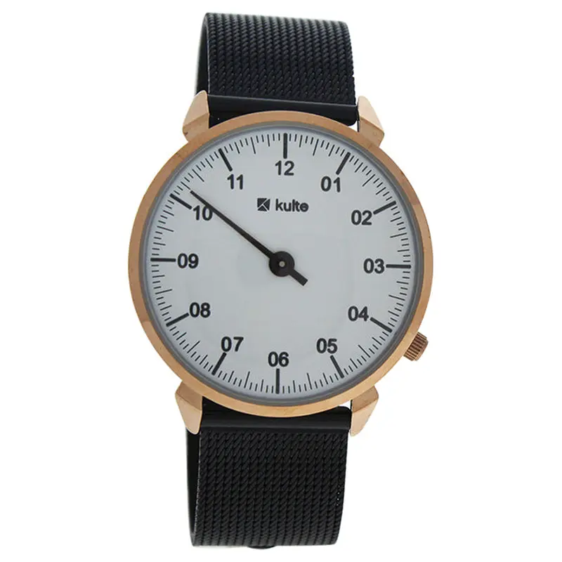 Kulte KU15-0017 3 Planets - Rose Gold/Black Stainless Steel Mesh Bracelet Watch by Kulte for Unisex - 1 Pc Watch
