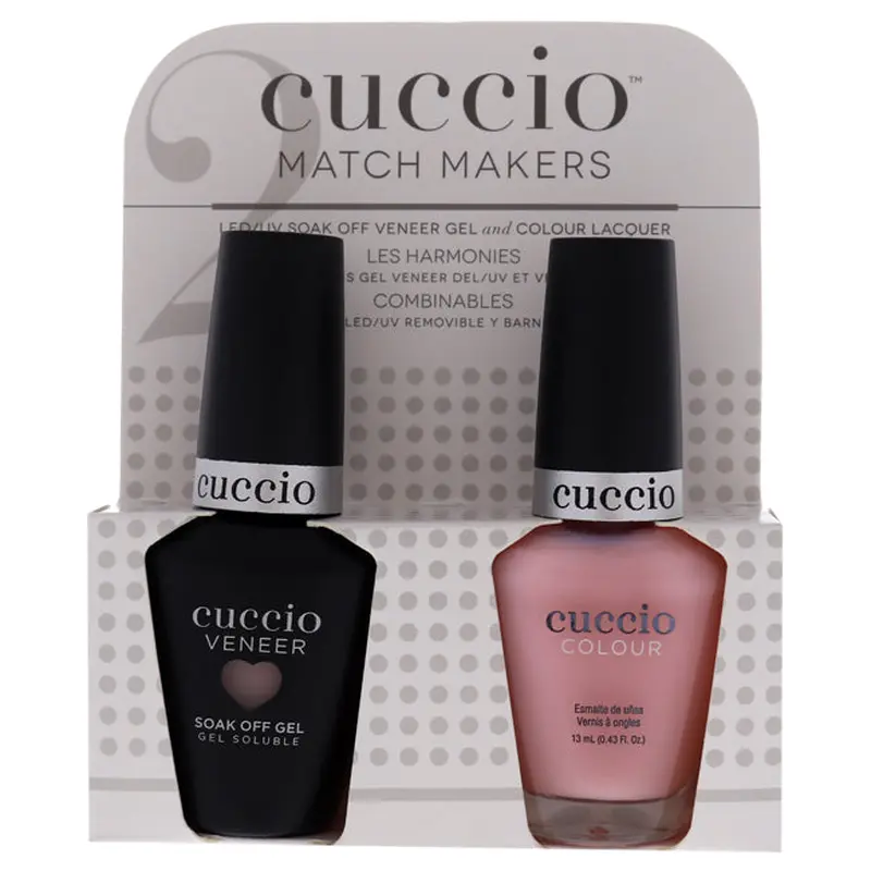 Cuccio Colour Match Makers Set - See It All In Montreal by by Cuccio Colour for Women - 2 Pc 0.44oz Veneer Soak Off Gel Nail Polish, 0.43oz Colour Nail Polish