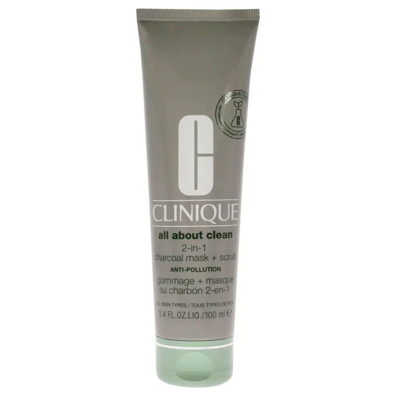 Clinique All About Clean 2-In-1 Charcoal Mask Plus Scrub by Clinique for Women - 3.4 oz Scrub