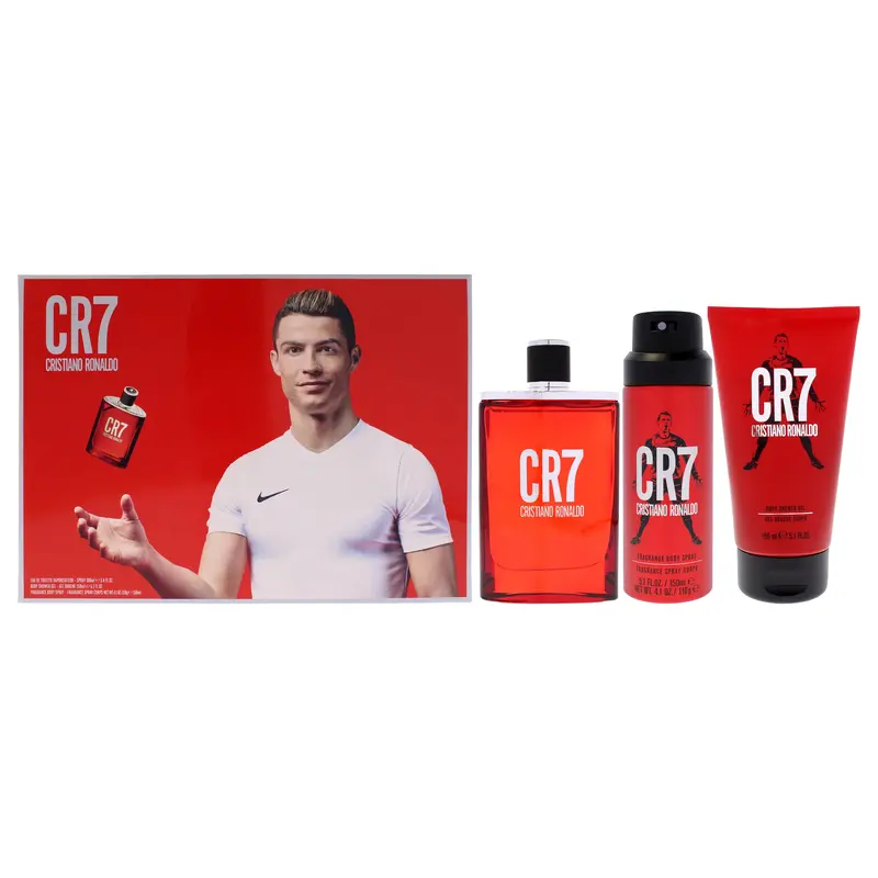 Cristiano Ronaldo CR7 by Cristiano Ronaldo for Men - 3 Pc Gift Set 3.4oz EDT Spray, 5.1oz Body Spray, 5.1oz Shower Gel