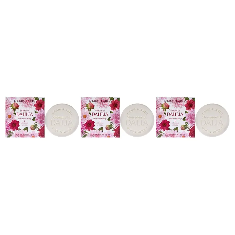 LErbolario Shades of Dahlia Perfumed Soap by LErbolario for Unisex - 3.5 oz Soap - Pack of 3