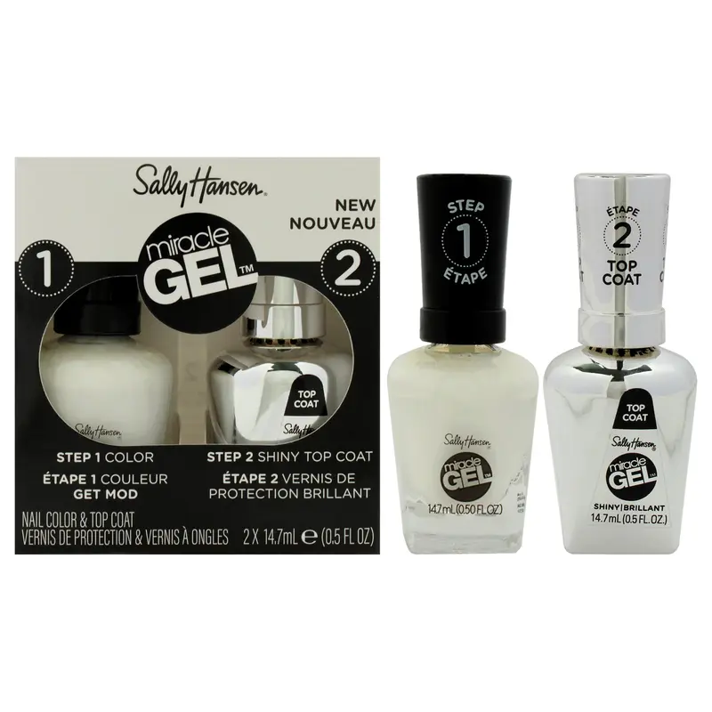 Sally Hansen Miracle Gel Nail Polish Duo - 900 Get Mod by Sally Hansen for Women - 2 x 0.5 oz Miracle Gel Nail Polish - 789 Get Mod, Miracle Gel - 101 Shiny Brilliant