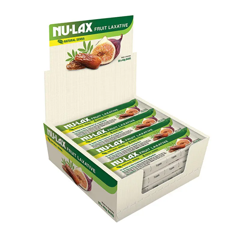 Nu-lax Nu-Lax Bar Fruit Laxative with Natural Senna 40g x 20 Display