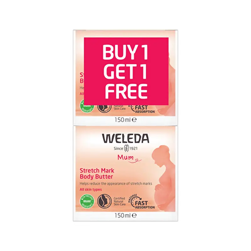 Weleda Mum Organic Stretch Mark Body Butter 2 x Pack 150ml