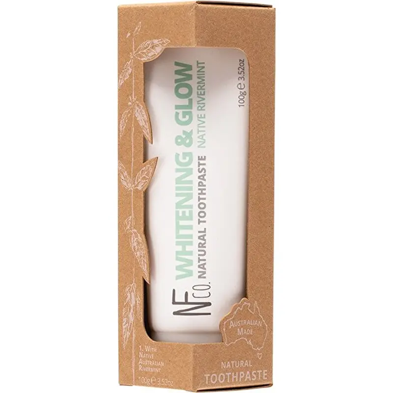 The Natural Family Co . Natural Toothpaste Whitening & Glow (with Native Rivermint) 100g