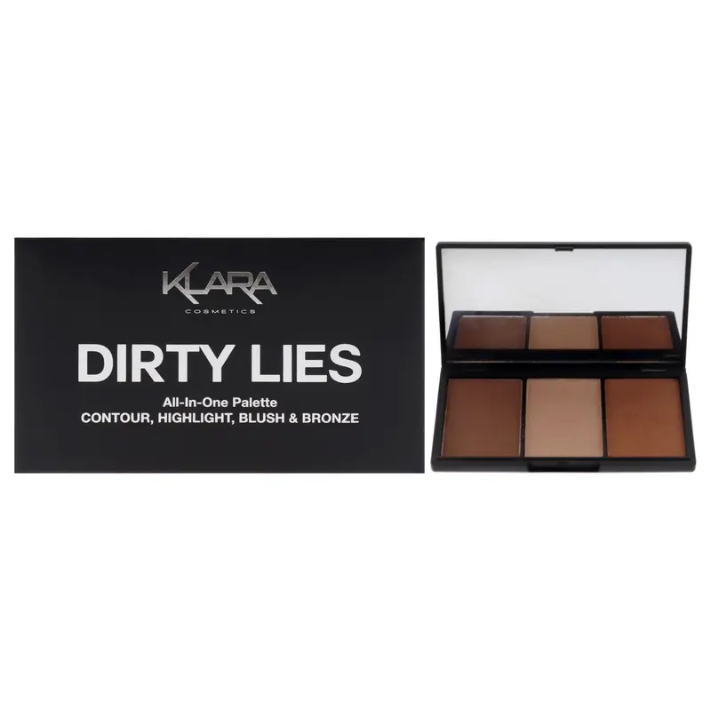 Klara Contour Bronze Blush and Highlight Palette - Dirty Lies by Klara for Women - 0.35 oz Makeup